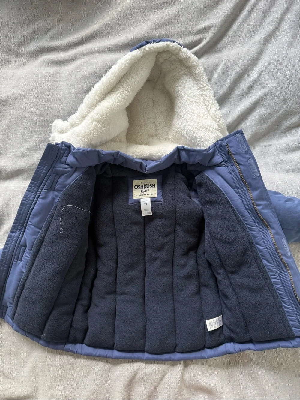 Kids Hooded Puffer Jacket with Sherpa Lining